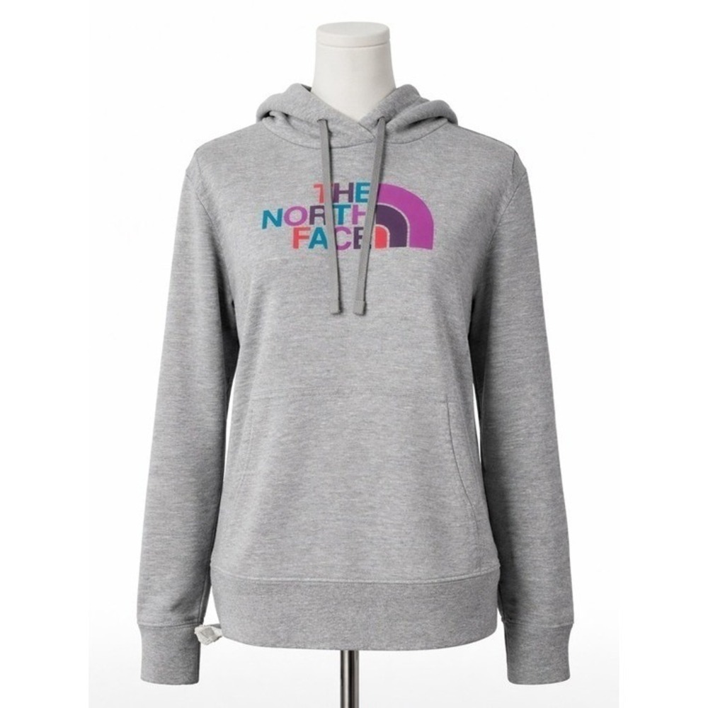 The North Face Women's Half Dome Fleece Hoodie Rainbow Logo Gray M Gorpcore